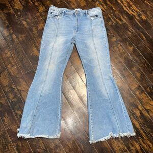 Kancan wide leg distressed stretchy 32 normcore jeans